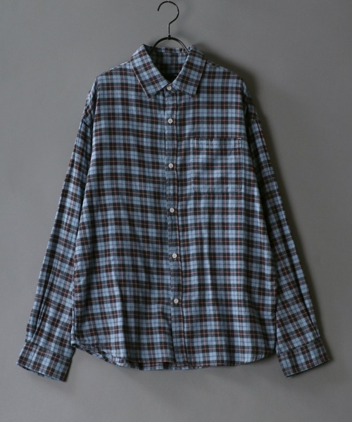 SITRY(シトリー)の「Oversize check shirt/オーバーサイズ チェックシャツ(シャツ/ブラウス・メンズ・ストライプ/ブルー/ネイビー/ブラウン/グレー/ダークネイビー/ブラック/レッド/ワイン/ベージュ/グレー系その他/ブラック系その他/ブルー系その他/チャコール/ホワイト系その他/アイボリー/ブルー系その他2/ブラウン系その他・L/M)」の15枚目の写真