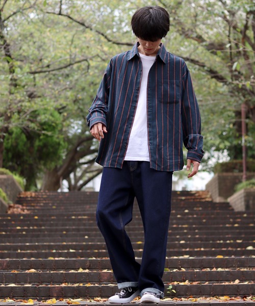 SITRY(シトリー)の「Oversize check shirt/オーバーサイズ チェックシャツ(シャツ/ブラウス・メンズ・ストライプ/ブルー/ネイビー/ブラウン/グレー/ダークネイビー/ブラック/レッド/ワイン/ベージュ/グレー系その他/ブラック系その他/ブルー系その他/チャコール/ホワイト系その他/アイボリー/ブルー系その他2/ブラウン系その他・L/M)」の21枚目の写真