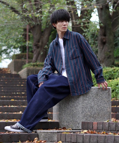 SITRY(シトリー)の「Oversize check shirt/オーバーサイズ チェックシャツ(シャツ/ブラウス・メンズ・ストライプ/ブルー/ネイビー/ブラウン/グレー/ダークネイビー/ブラック/レッド/ワイン/ベージュ/グレー系その他/ブラック系その他/ブルー系その他/チャコール/ホワイト系その他/アイボリー/ブルー系その他2/ブラウン系その他・L/M)」の19枚目の写真