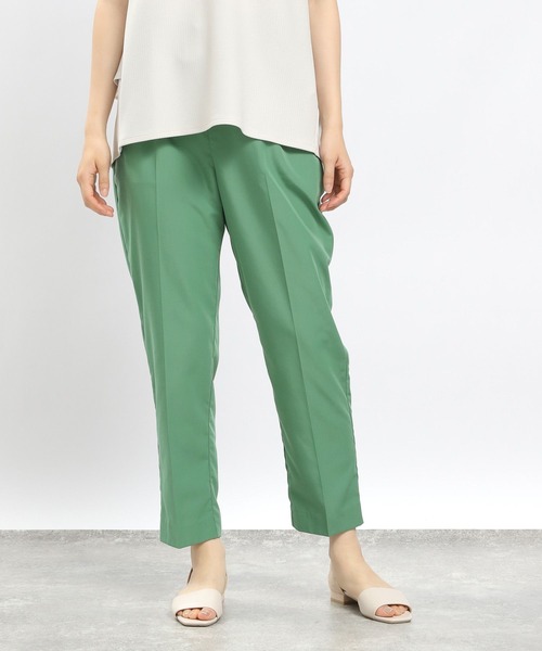 GLOBAL WORK Smile Seed Store（グローバルワーク スマイルシードストア）の「軽やかイージーテーパードパンツ/ 175903（その他パンツ・レディース・ブルー系その他/グリーン/アイボリー/カーキ/ブラック/チェック・SMALL/LARGE/MEDIUM/X-LARGE）」の4枚目の写真