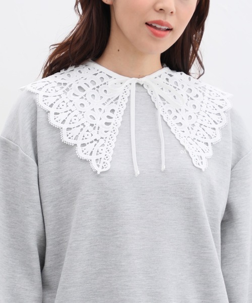 Honeys（ハニーズ）の「付け衿／レース（付け襟・レディース・ブラック/ホワイト・FREE）」の4枚目の写真