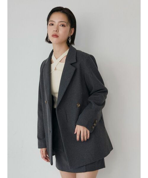 MURUA（ムルーア）の「ウールライクミニスカート（スカート・レディース・ブラウン/ダークグレー・1/2）」の8枚目の写真