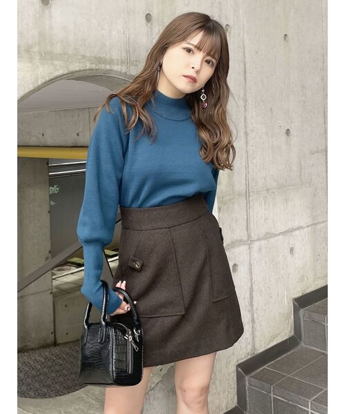 MURUA（ムルーア）の「ウールライクミニスカート（スカート・レディース・ブラウン/ダークグレー・1/2）」の15枚目の写真