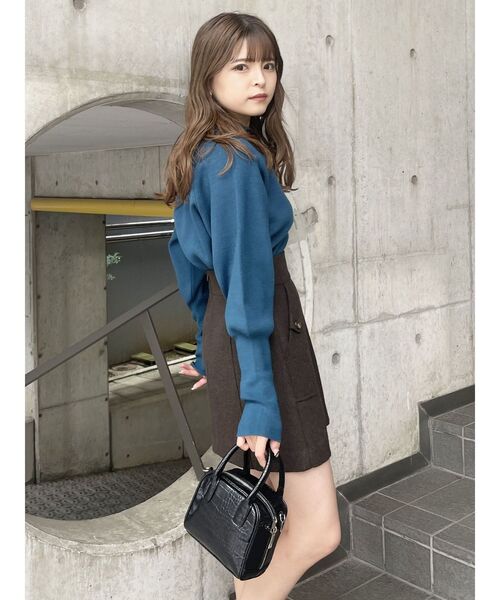 MURUA（ムルーア）の「ウールライクミニスカート（スカート・レディース・ブラウン/ダークグレー・1/2）」の16枚目の写真