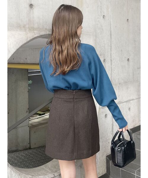 MURUA（ムルーア）の「ウールライクミニスカート（スカート・レディース・ブラウン/ダークグレー・1/2）」の17枚目の写真