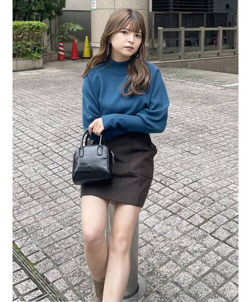 MURUA（ムルーア）の「ウールライクミニスカート（スカート・レディース・ブラウン/ダークグレー・1/2）」の19枚目の写真