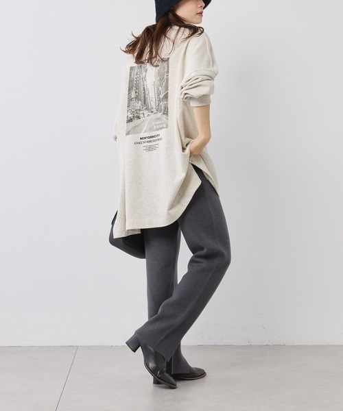 PUAL CE CIN(ピュアルセシン)の「ニューヨークフォトプリントプルオーバー(Tシャツ/カットソー・レディース・オートミール/キャメル・FREE)」の7枚目の写真