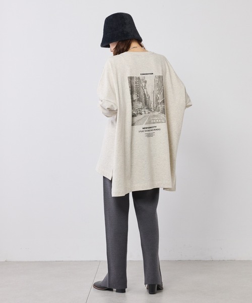 PUAL CE CIN(ピュアルセシン)の「ニューヨークフォトプリントプルオーバー(Tシャツ/カットソー・レディース・オートミール/キャメル・FREE)」の8枚目の写真