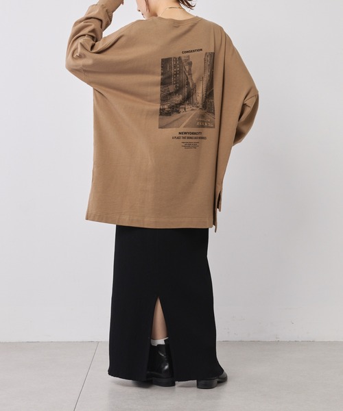 PUAL CE CIN(ピュアルセシン)の「ニューヨークフォトプリントプルオーバー(Tシャツ/カットソー・レディース・オートミール/キャメル・FREE)」の13枚目の写真