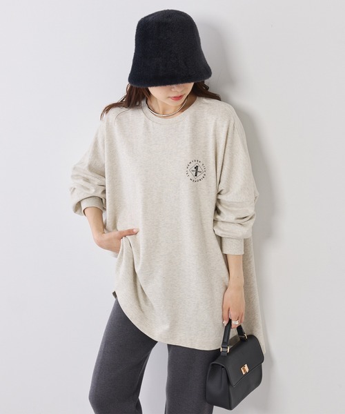 PUAL CE CIN(ピュアルセシン)の「ニューヨークフォトプリントプルオーバー(Tシャツ/カットソー・レディース・オートミール/キャメル・FREE)」の3枚目の写真