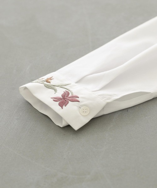 osharewalker（オシャレウォーカー）の「『オリジナル刺繍カラーシャツ』（シャツ/ブラウス・レディース・ブラック/オフホワイト・1/2）」の16枚目の写真