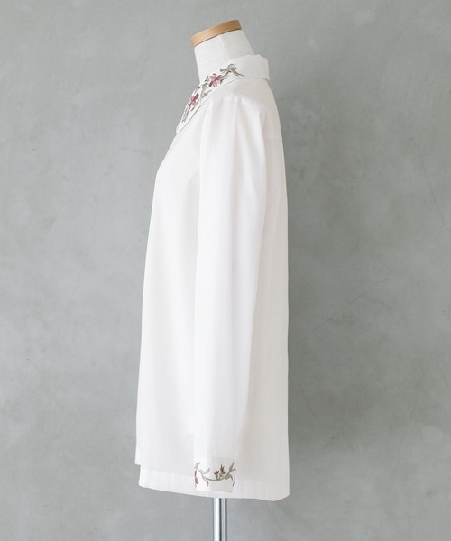 osharewalker（オシャレウォーカー）の「『オリジナル刺繍カラーシャツ』（シャツ/ブラウス・レディース・ブラック/オフホワイト・1/2）」の20枚目の写真