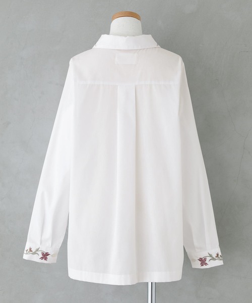 osharewalker（オシャレウォーカー）の「『オリジナル刺繍カラーシャツ』（シャツ/ブラウス・レディース・ブラック/オフホワイト・1/2）」の21枚目の写真