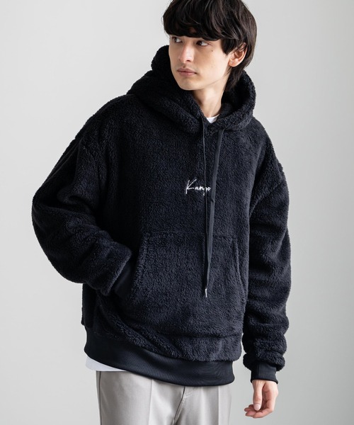 KANGOL × Rocky Monroe 別注コラボ ロゴ刺繍ボアフリースプルオーバー