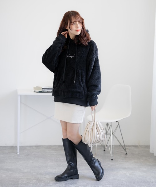 こじはる ボア パーカー プルオーバー BOA FLEECE FULL ZIP PARKA W/ボア フリース フルジップパーカー