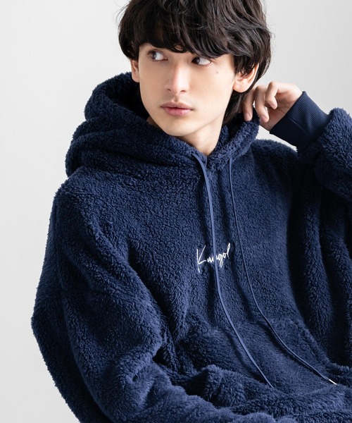 KANGOL × Rocky Monroe 別注コラボ ロゴ刺繍ボアフリースプルオーバー