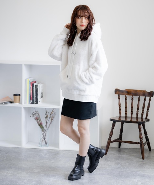 こじはる ボア パーカー プルオーバー BOA FLEECE FULL ZIP PARKA W/ボア フリース フルジップパーカー