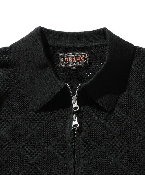 BEAMS PLUS（ビームスプラス）の「BEAMS PLUS / メッシュ ジップ ニット ポロシャツ（ポロシャツ・メンズ・ベージュ/ブラック/サックスブルー/イエロー系その他6・M/XL/L/S）」の13枚目の写真