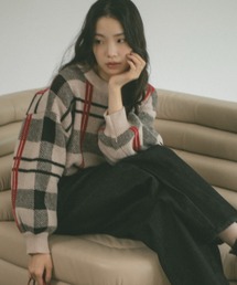 VANNIE U | チェックニットプルオーバー(ニット/セーター)