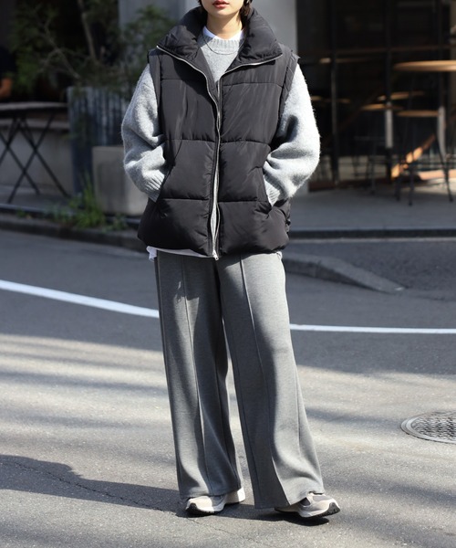 Bonjour Sagan(ボンジュールサガン)の「ファイバーダウンベスト(ベスト・レディース・ブラック/アイボリー・FREE)」の21枚目の写真