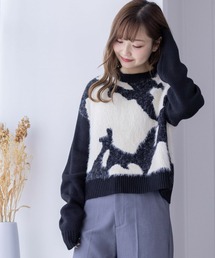clear | アニマル柄ニットトップス≪2023AW新作≫(ニット/セーター)