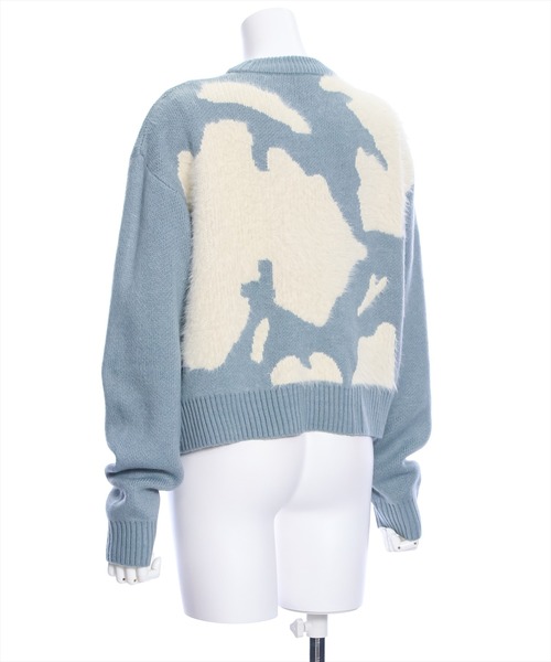 clear（クリア）の「アニマル柄ニットトップス（ニット/セーター・レディース・グレイッシュベージュ/ブルーグレー/ブラック・F）」の12枚目の写真