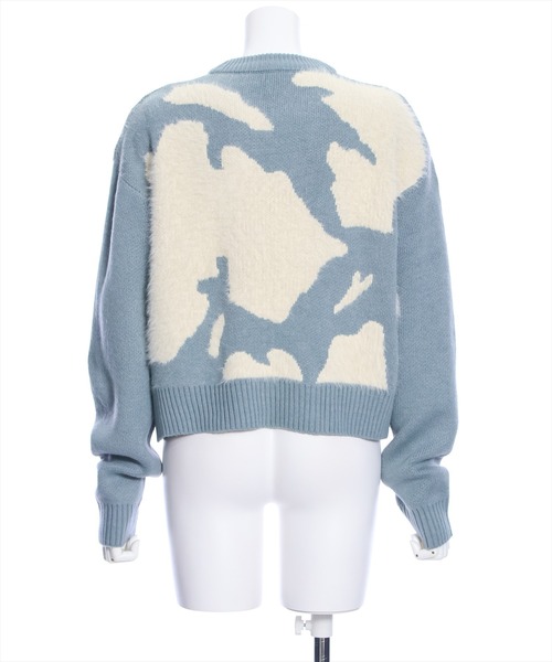 clear（クリア）の「アニマル柄ニットトップス（ニット/セーター・レディース・グレイッシュベージュ/ブルーグレー/ブラック・F）」の13枚目の写真