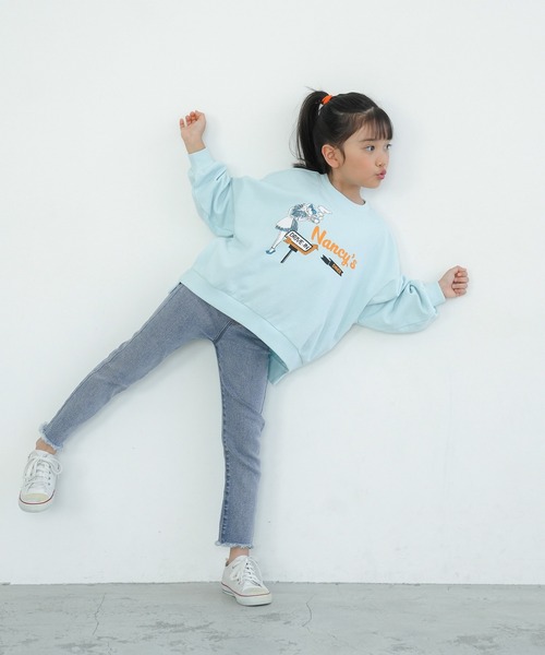 coca（coca）（コカ）の「キッズ デニム裾カットオフスキニーパンツ（デニムパンツ・キッズ・ブルー・110/120/130/140）」の3枚目の写真