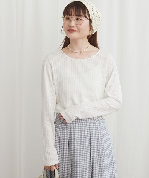 fig Ｌondon（フィグロンドン）の「_eyelet tereko long sleeve（Tシャツ/カットソー・レディース・ブラック/ホワイト・FREE）」の14枚目の写真