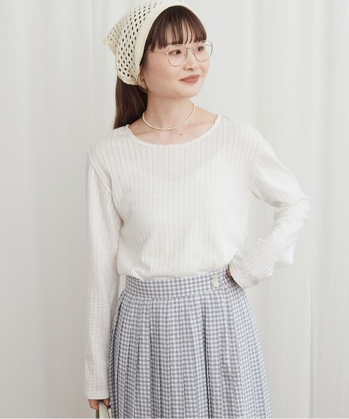 fig Ｌondon（フィグロンドン）の「_eyelet tereko long sleeve（Tシャツ/カットソー・レディース・ブラック/ホワイト・FREE）」の20枚目の写真