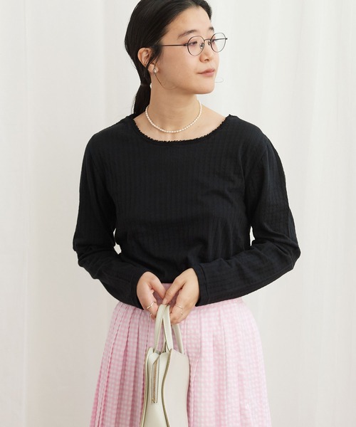 fig London(フィグロンドン)の「_eyelet tereko long sleeve(Tシャツ/カットソー・レディース・ブラック/ホワイト・FREE)」の19枚目の写真
