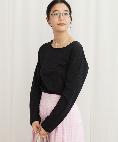 fig London(フィグロンドン)の「_eyelet tereko long sleeve(Tシャツ/カットソー・レディース・ブラック/ホワイト・FREE)」の20枚目の写真