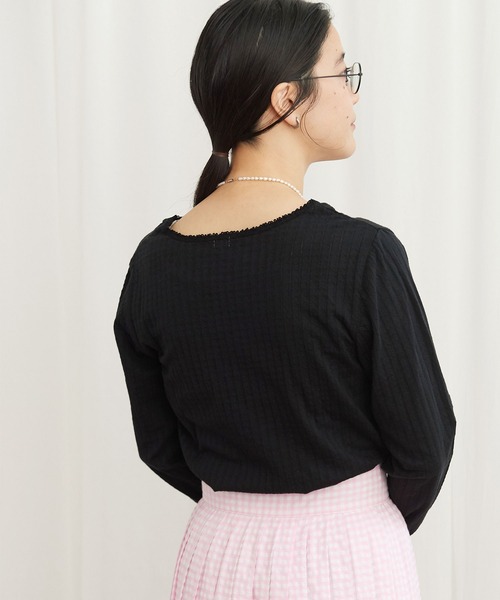 fig London(フィグロンドン)の「_eyelet tereko long sleeve(Tシャツ/カットソー・レディース・ブラック/ホワイト・FREE)」の22枚目の写真