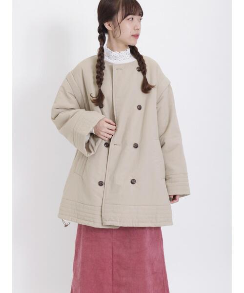 Samansa Mos2(サマンサ モスモス)の「【撥水】袖取り外し中綿コート(その他アウター・レディース・モカ/ブラック/キナリ・F)」の6枚目の写真