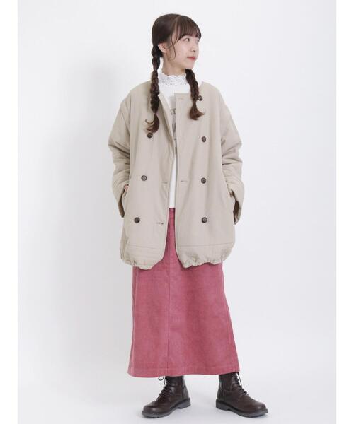 Samansa Mos2(サマンサ モスモス)の「【撥水】袖取り外し中綿コート(その他アウター・レディース・モカ/ブラック/キナリ・F)」の9枚目の写真