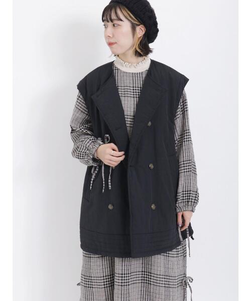 Samansa Mos2(サマンサ モスモス)の「【撥水】袖取り外し中綿コート(その他アウター・レディース・モカ/ブラック/キナリ・F)」の13枚目の写真