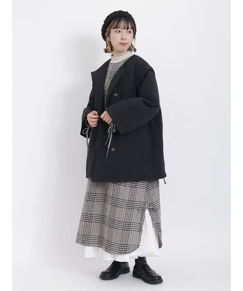 Samansa Mos2(サマンサ モスモス)の「【撥水】袖取り外し中綿コート(その他アウター・レディース・モカ/ブラック/キナリ・F)」の18枚目の写真