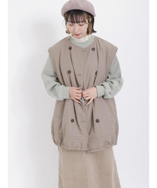 Samansa Mos2(サマンサ モスモス)の「【撥水】袖取り外し中綿コート(その他アウター・レディース・モカ/ブラック/キナリ・F)」の21枚目の写真