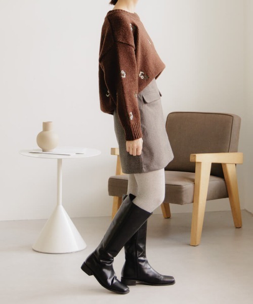 flower（フラワー）の「ウィンターブーケニット（ニット/セーター・レディース・ブラウン/アイボリー・FREE）」の19枚目の写真