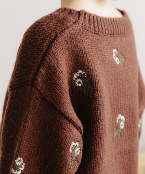 flower（フラワー）の「ウィンターブーケニット（ニット/セーター・レディース・ブラウン/アイボリー・FREE）」の22枚目の写真