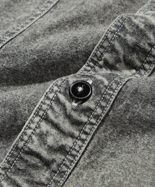 BEAMS（ビームス）の「BEAMS / シャンブレー ミリタリーシャツ（シャツ/ブラウス・メンズ・ブラック/ライトブルー・S/M/L/XL）」の8枚目の写真