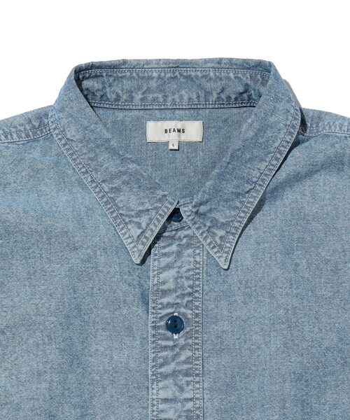 BEAMS（ビームス）の「BEAMS / シャンブレー ミリタリーシャツ（シャツ/ブラウス・メンズ・ブラック/ライトブルー・S/M/L/XL）」の10枚目の写真