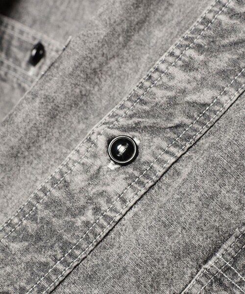 BEAMS（ビームス）の「BEAMS / シャンブレー ミリタリーシャツ（シャツ/ブラウス・メンズ・ブラック/ライトブルー・S/M/L/XL）」の22枚目の写真