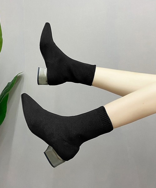 Miniministore(ミニミニストア)の「ストレッチブーツレディースショートブーツ(ブーツ・レディース・ブラック・24.5cm/23.5cm/24.0cm/22.5cm/23.0cm)」の3枚目の写真