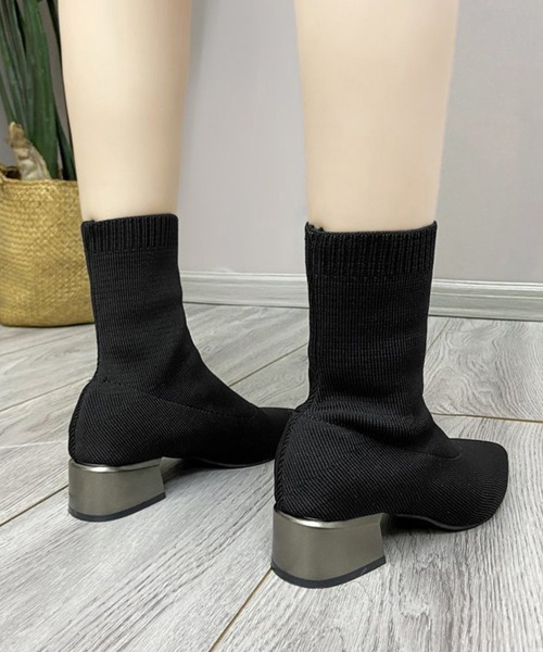 Miniministore(ミニミニストア)の「ストレッチブーツレディースショートブーツ(ブーツ・レディース・ブラック・24.5cm/23.5cm/24.0cm/22.5cm/23.0cm)」の8枚目の写真
