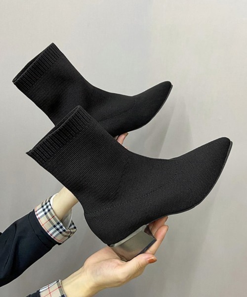 Miniministore(ミニミニストア)の「ストレッチブーツレディースショートブーツ(ブーツ・レディース・ブラック・24.5cm/23.5cm/24.0cm/22.5cm/23.0cm)」の10枚目の写真