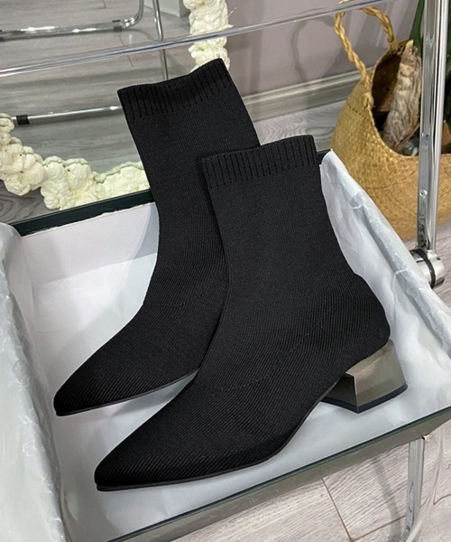 Miniministore(ミニミニストア)の「ストレッチブーツレディースショートブーツ(ブーツ・レディース・ブラック・24.5cm/23.5cm/24.0cm/22.5cm/23.0cm)」の11枚目の写真