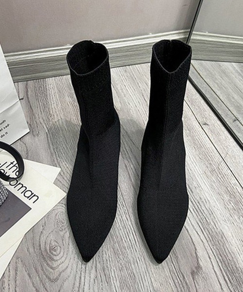 Miniministore(ミニミニストア)の「ストレッチブーツレディースショートブーツ(ブーツ・レディース・ブラック・24.5cm/23.5cm/24.0cm/22.5cm/23.0cm)」の12枚目の写真