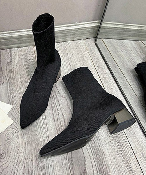 Miniministore(ミニミニストア)の「ストレッチブーツレディースショートブーツ(ブーツ・レディース・ブラック・24.5cm/23.5cm/24.0cm/22.5cm/23.0cm)」の14枚目の写真