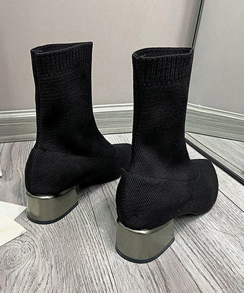 Miniministore(ミニミニストア)の「ストレッチブーツレディースショートブーツ(ブーツ・レディース・ブラック・24.5cm/23.5cm/24.0cm/22.5cm/23.0cm)」の15枚目の写真